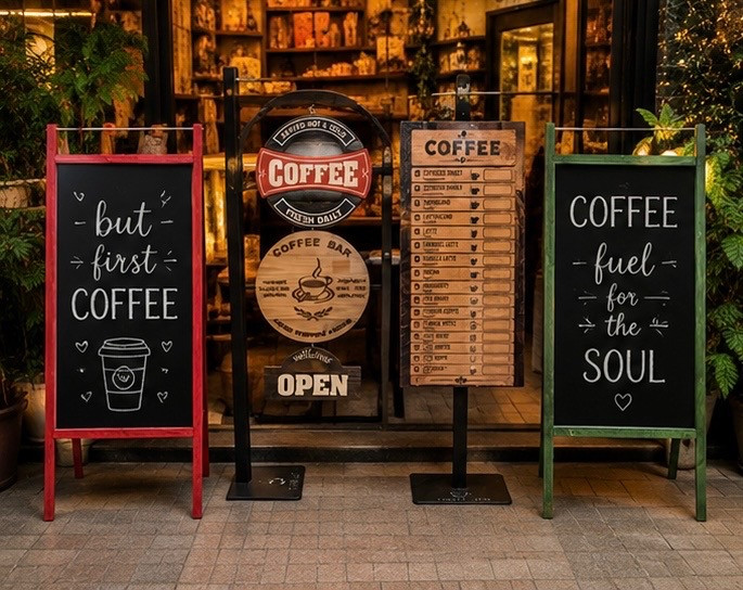 تخته سیاه ایستاده مدل2027 CAFE سایز 130*50 سانتی متر