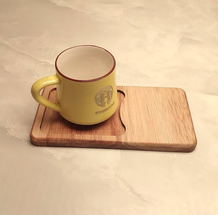 سینی سرو چوبی قهوه 2عددی مدل N9000