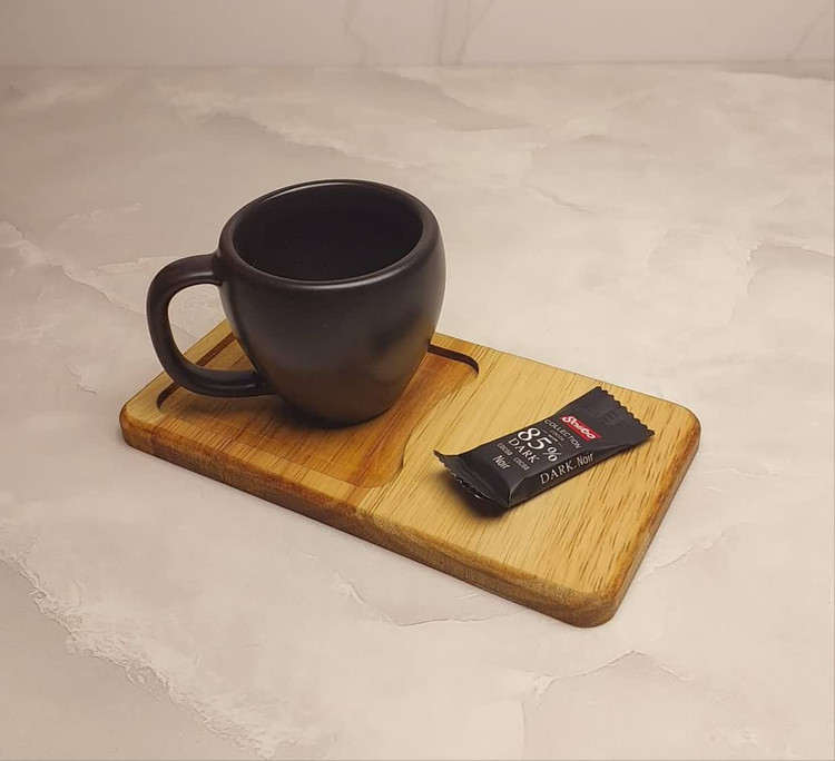 سینی سرو چوبی قهوه 2عددی مدل N9000